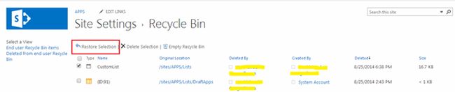 recyclebin in sharepoint